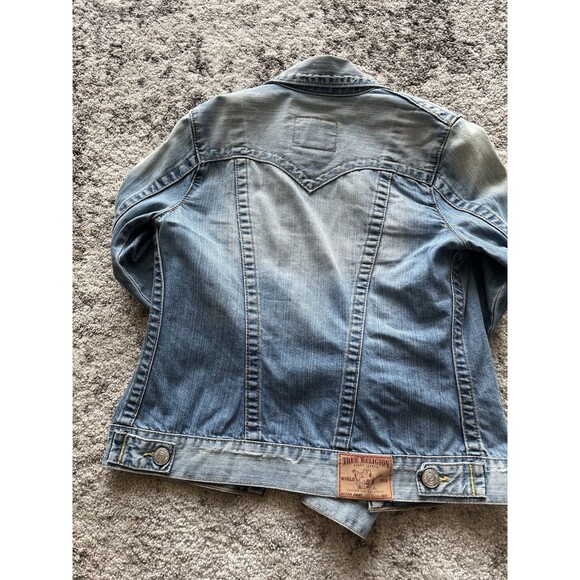 Y2K True Religion Women’s Denim Jacket Size S Style Jimmy Distressed - Picture 5 of 6